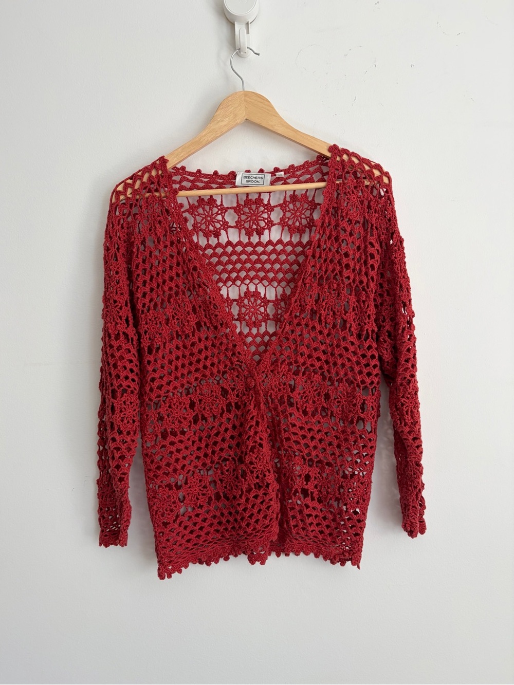Terracotta Hand Crochet Cardigan Boho Cottagecore M
